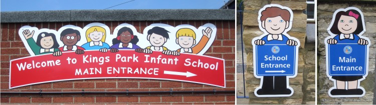 wall mounted school signs
